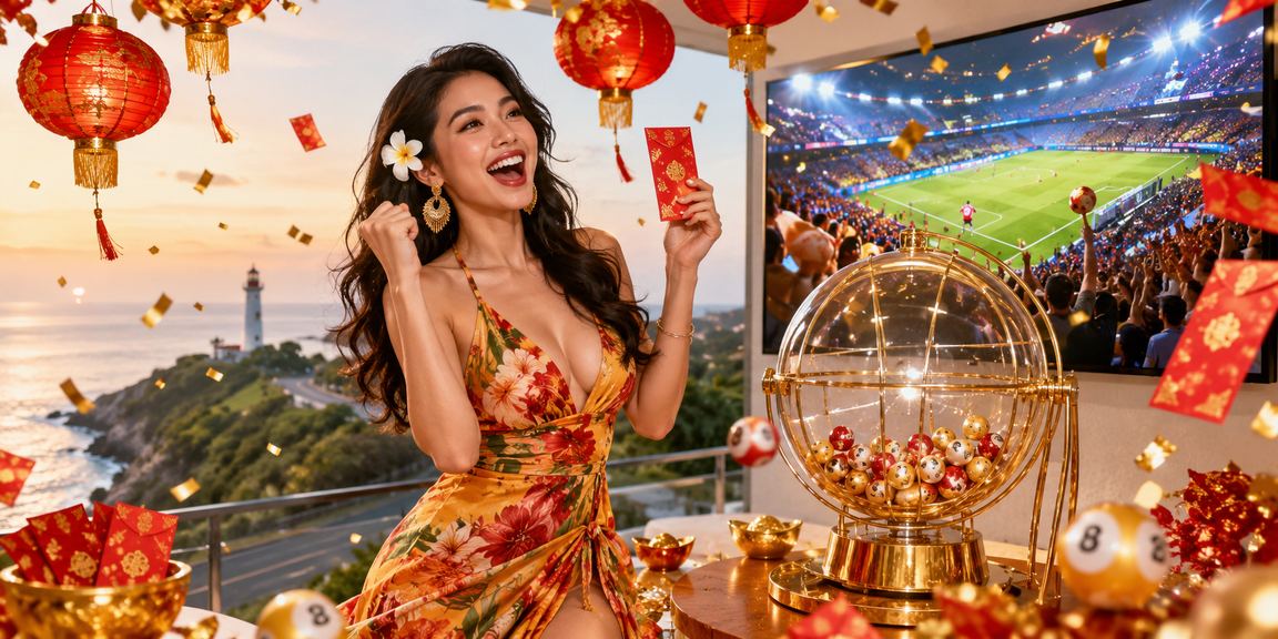 Không khí lễ hội xổ số và cá cược trực tuyến tại Vũng Tàu với đèn lồng truyền thống Việt Nam